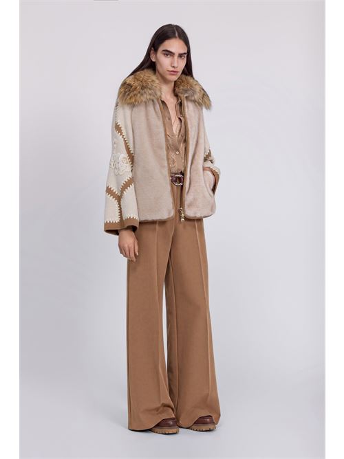D49ED065E96MF250 WOOL AND ECO FUR JACKET Ermanno Firenze | D49ED065E96MF250